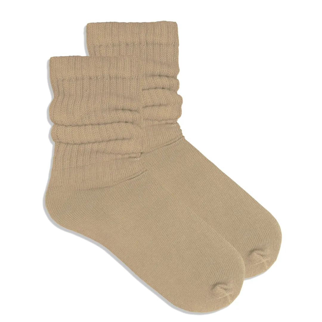 Khaki Slouch Socks (Adult Medium - Women's Shoe Sizes 5-10)