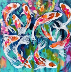 Koi pond  - art print