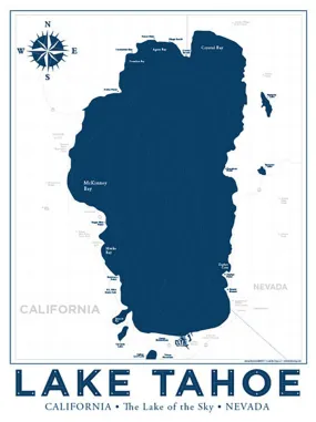 Lake Tahoe Nautical Map