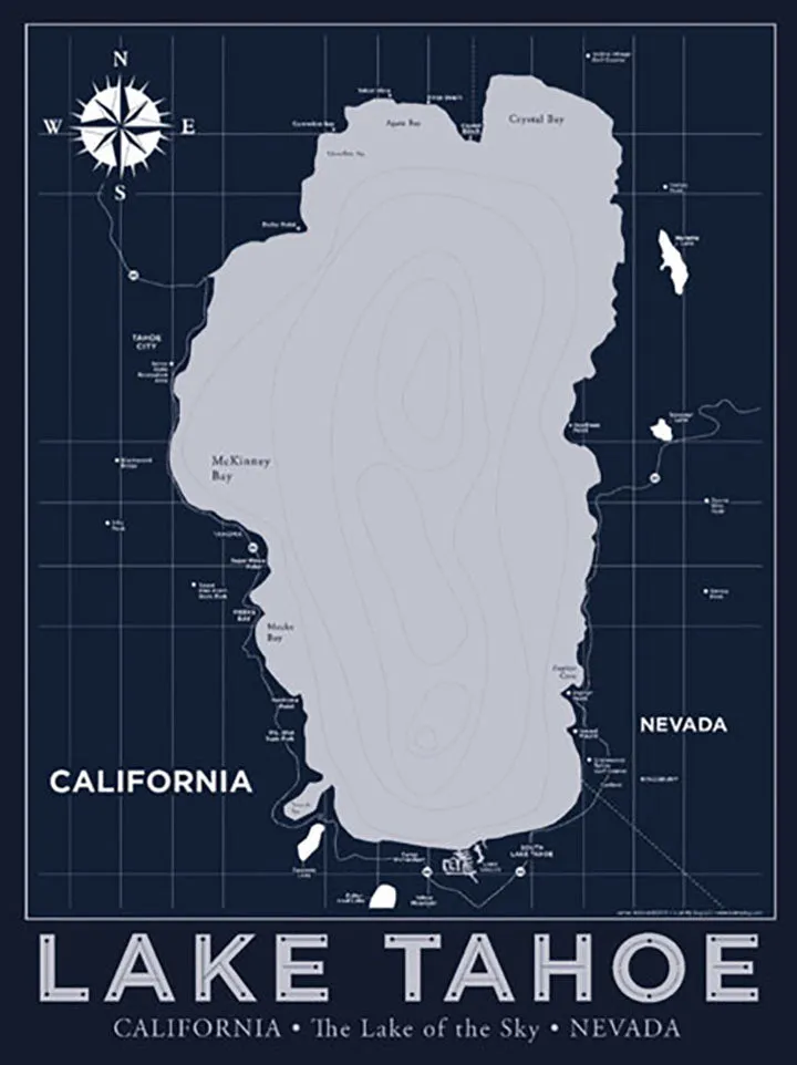 Lake Tahoe Nautical Map