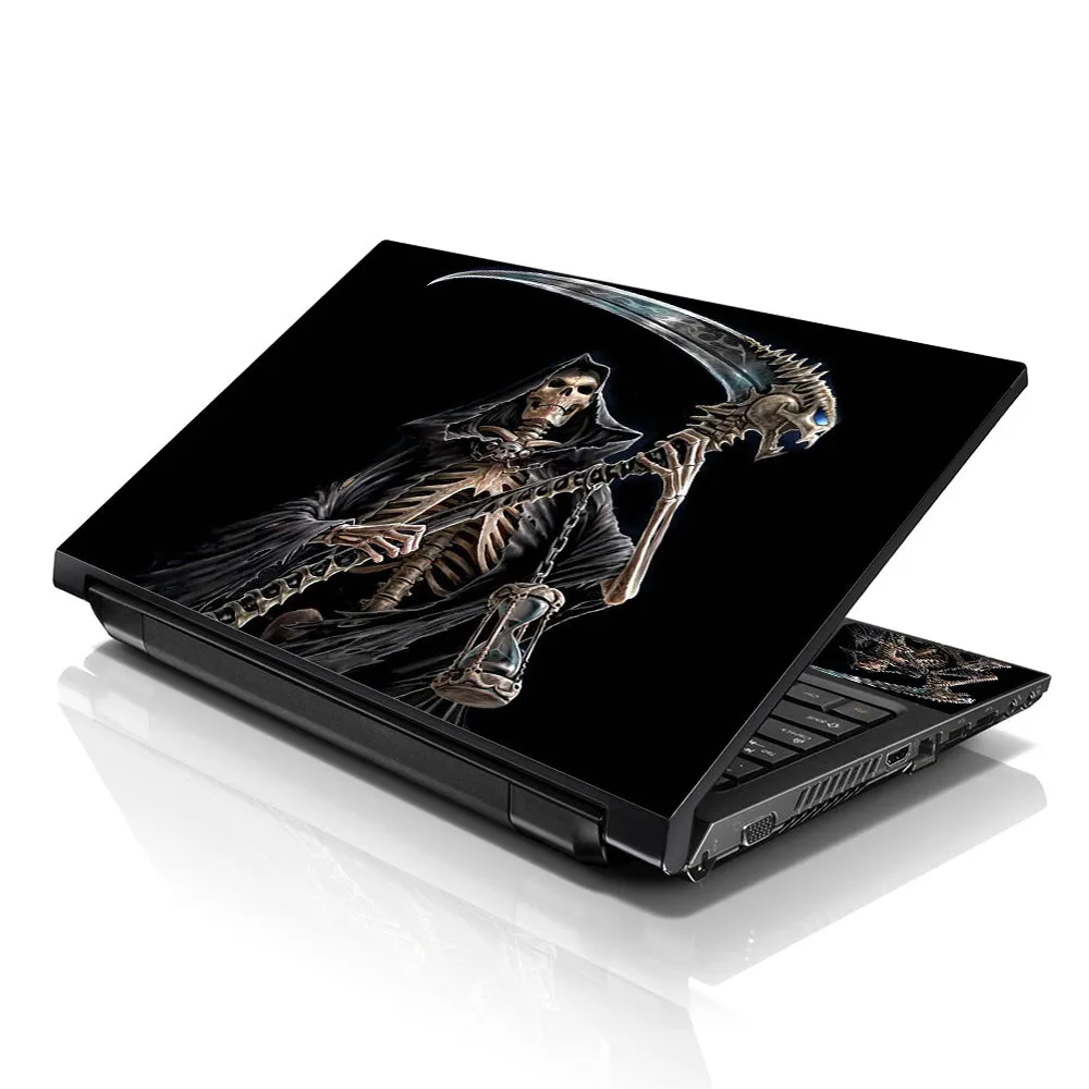 Laptop Notebook Skin Decal with 2 Matching Wrist Pads - Reaper Skull