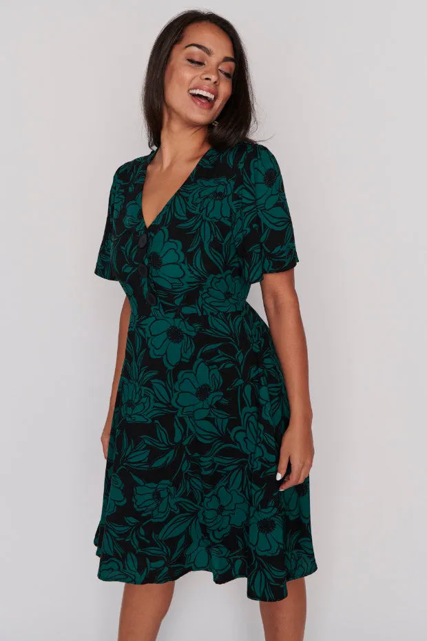 Leesa Midnight Green Dress