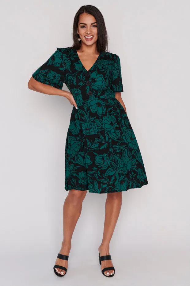 Leesa Midnight Green Dress