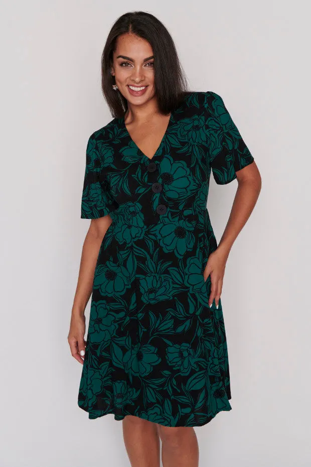 Leesa Midnight Green Dress