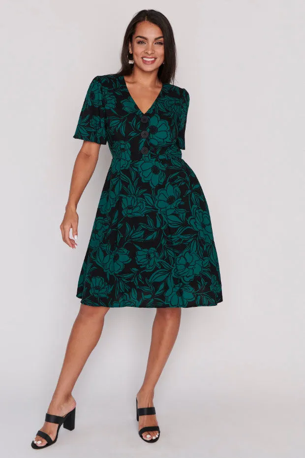 Leesa Midnight Green Dress