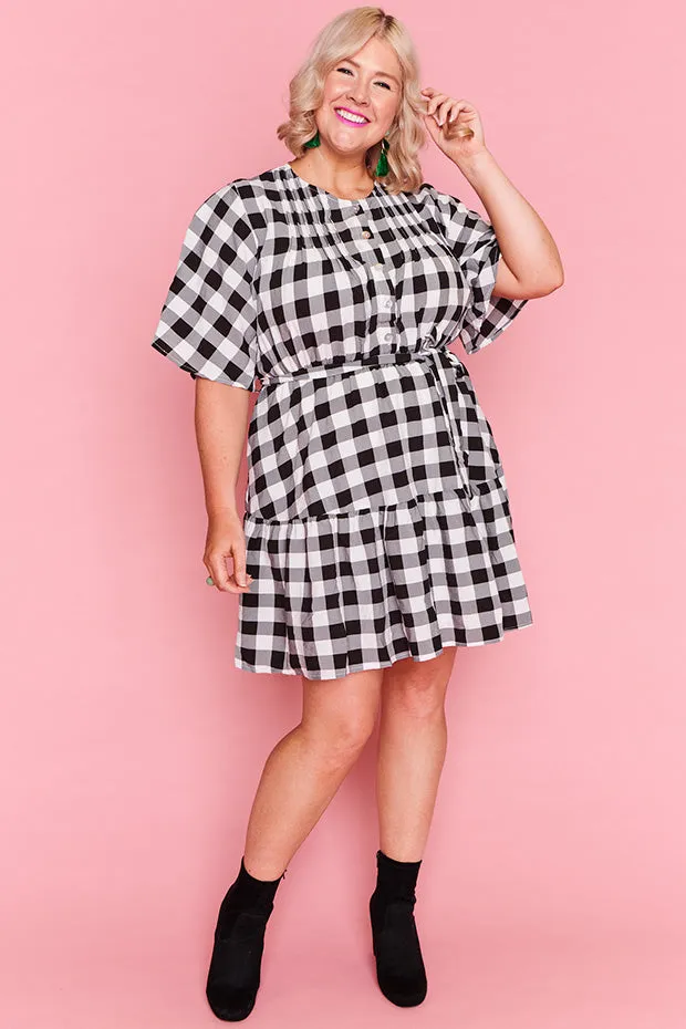 Liam Black Gingham Dress