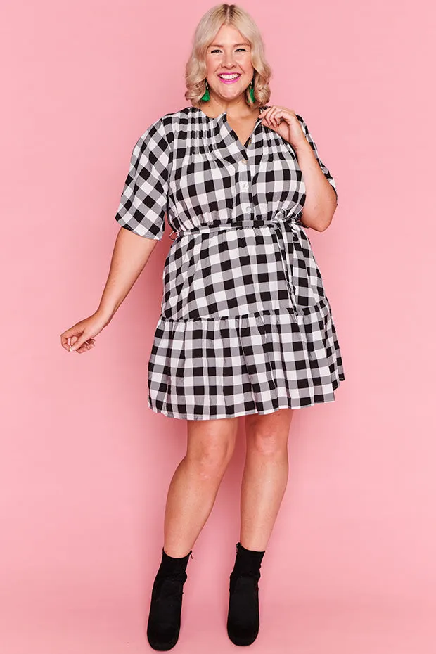 Liam Black Gingham Dress