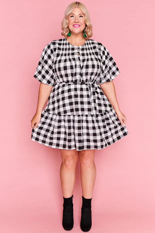 Liam Black Gingham Dress