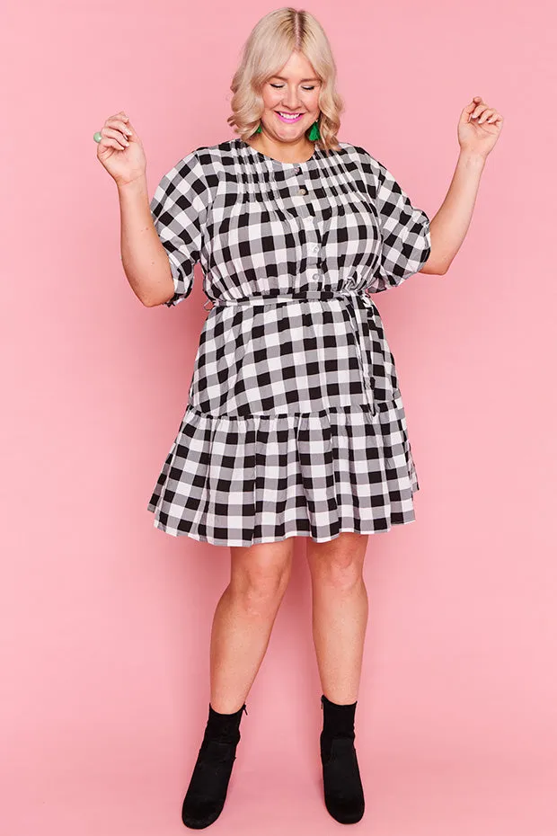 Liam Black Gingham Dress