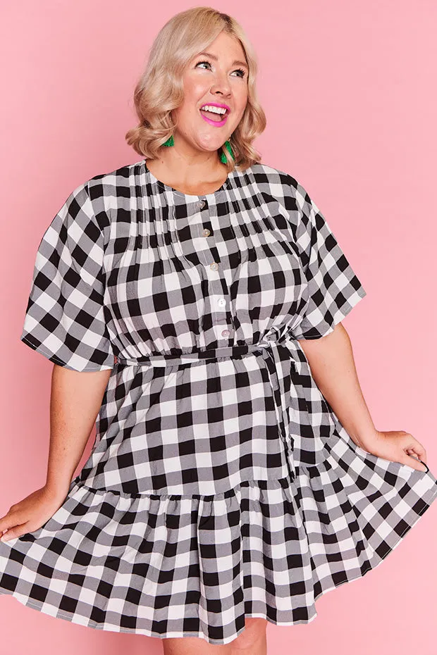 Liam Black Gingham Dress