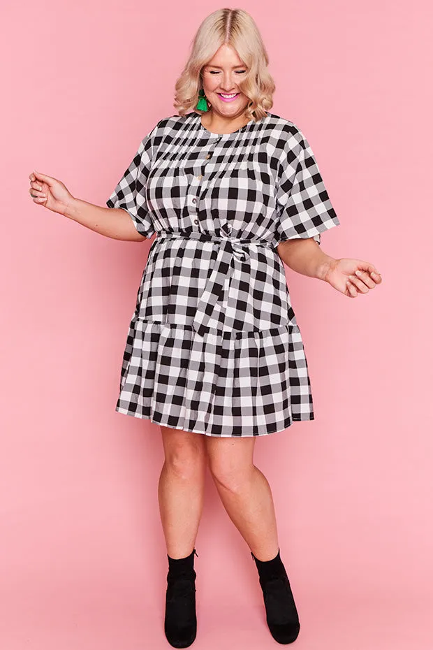 Liam Black Gingham Dress