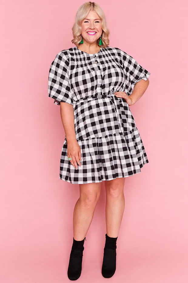 Liam Black Gingham Dress