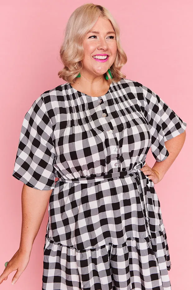 Liam Black Gingham Dress