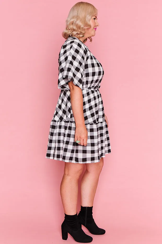 Liam Black Gingham Dress