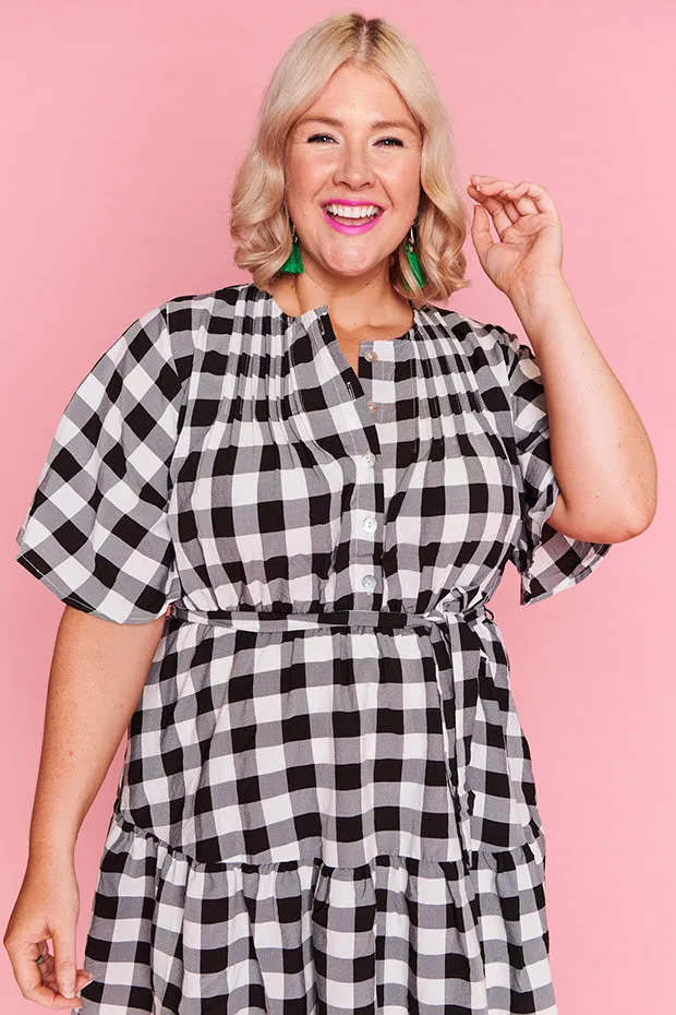 Liam Black Gingham Dress