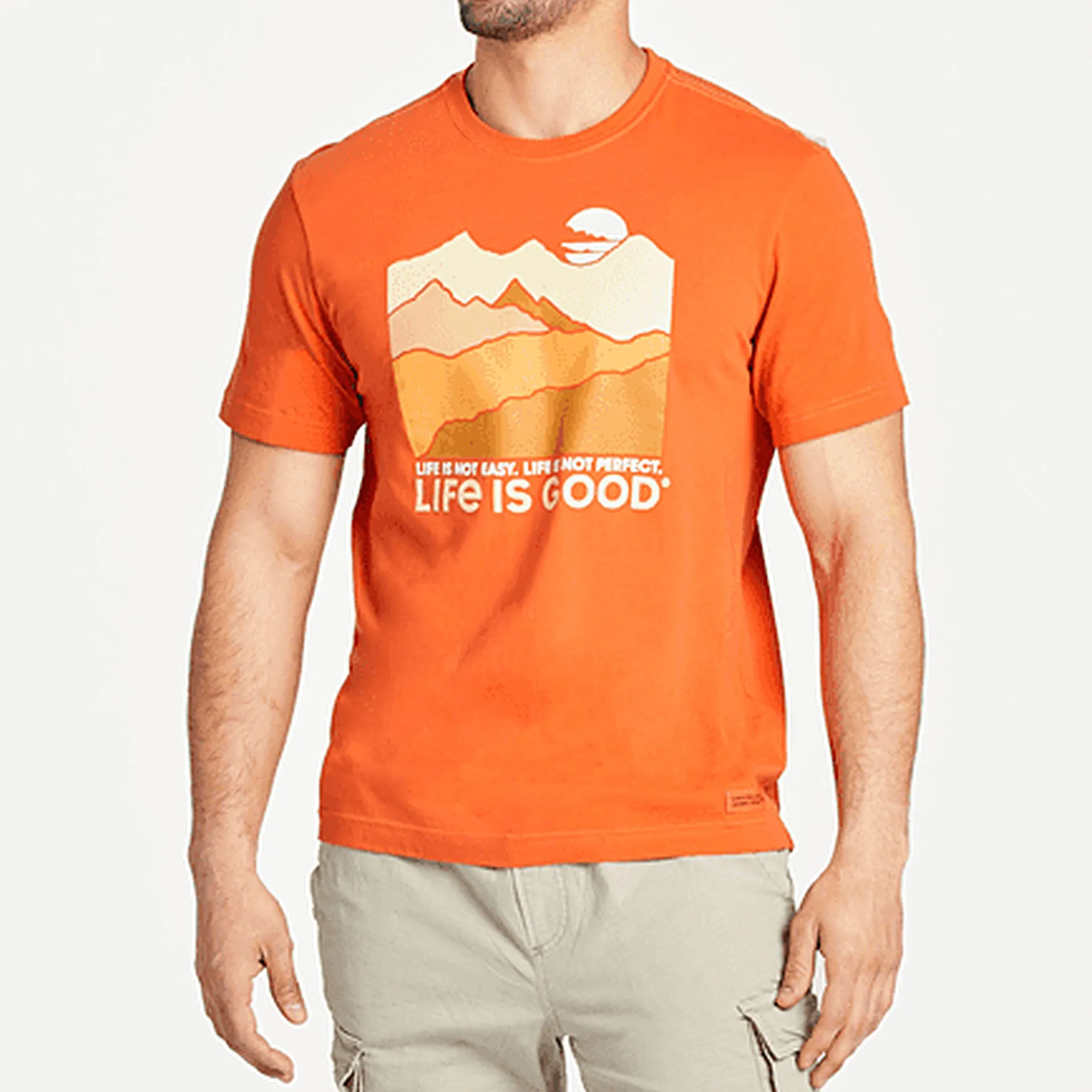 Life is Good Crusher Tee "Life isn't easy"- Nomadic Orange