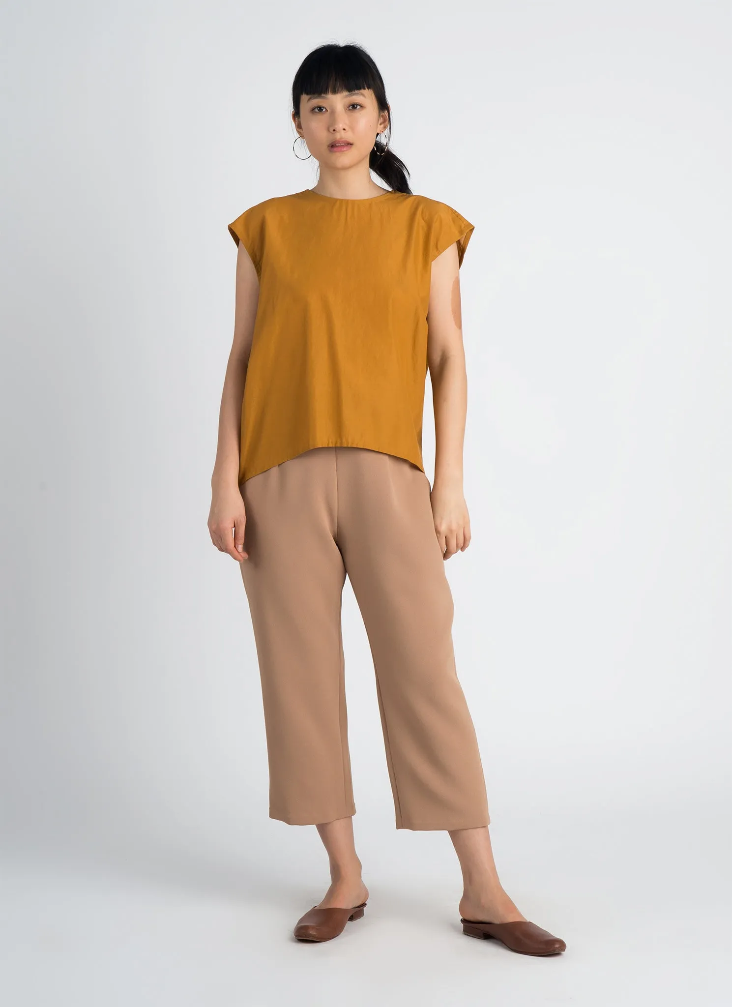 Lotus Layered Folded Back Top - Rust Orange