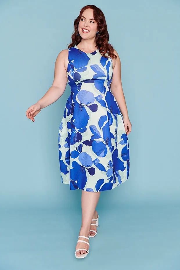 Lucca Blue Hibiscus Party Dress