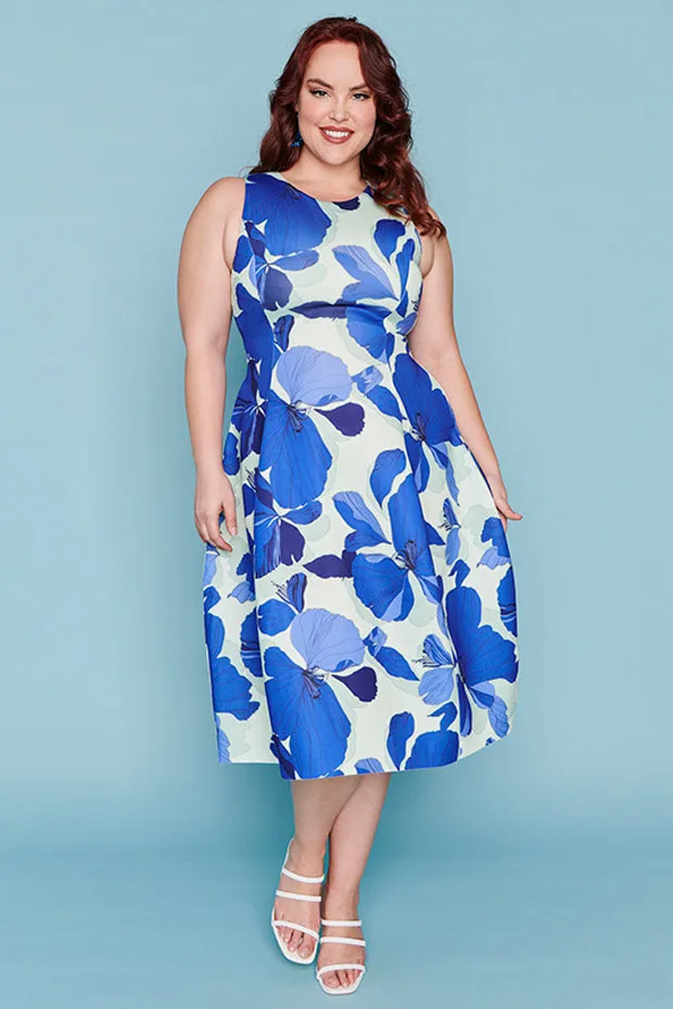 Lucca Blue Hibiscus Party Dress