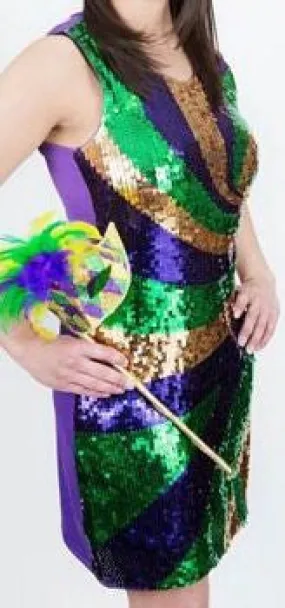 Mardi Gras Sequin Splash Party/ Parade/ Ball Dress