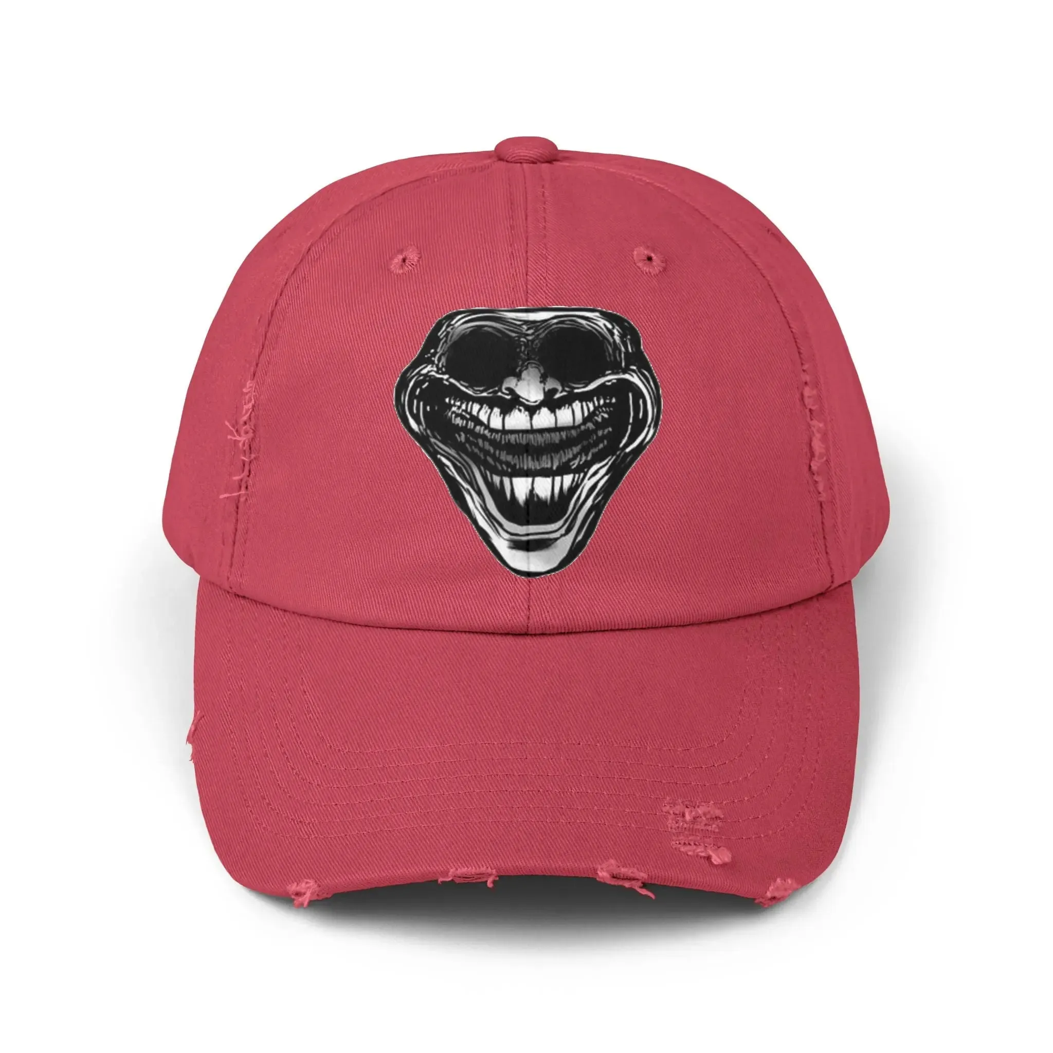 MEN'S AND WOMEN'S Distressed Cap with Grinning Joker Graphic - Perfect for Casual Wear and Halloween