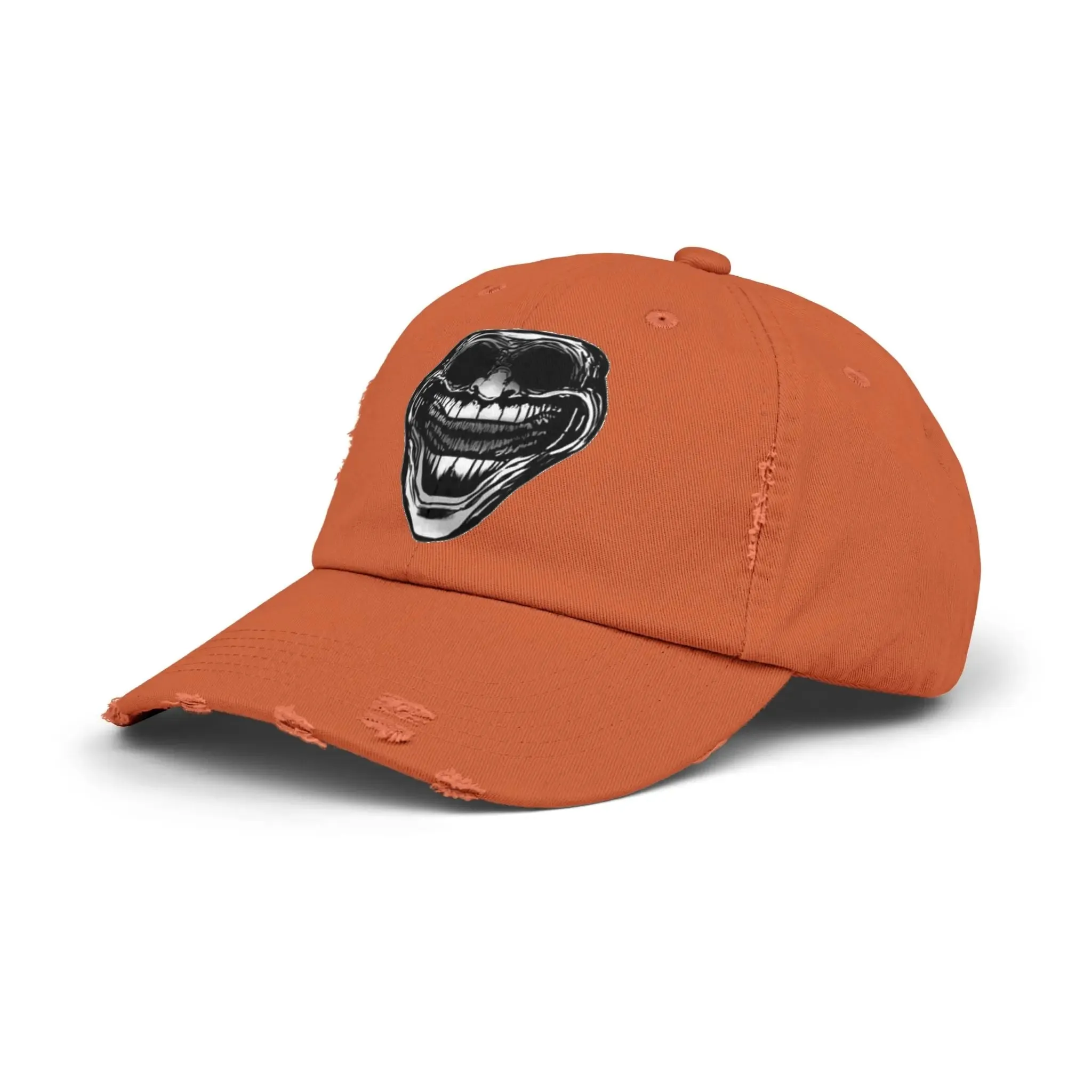 MEN'S AND WOMEN'S Distressed Cap with Grinning Joker Graphic - Perfect for Casual Wear and Halloween