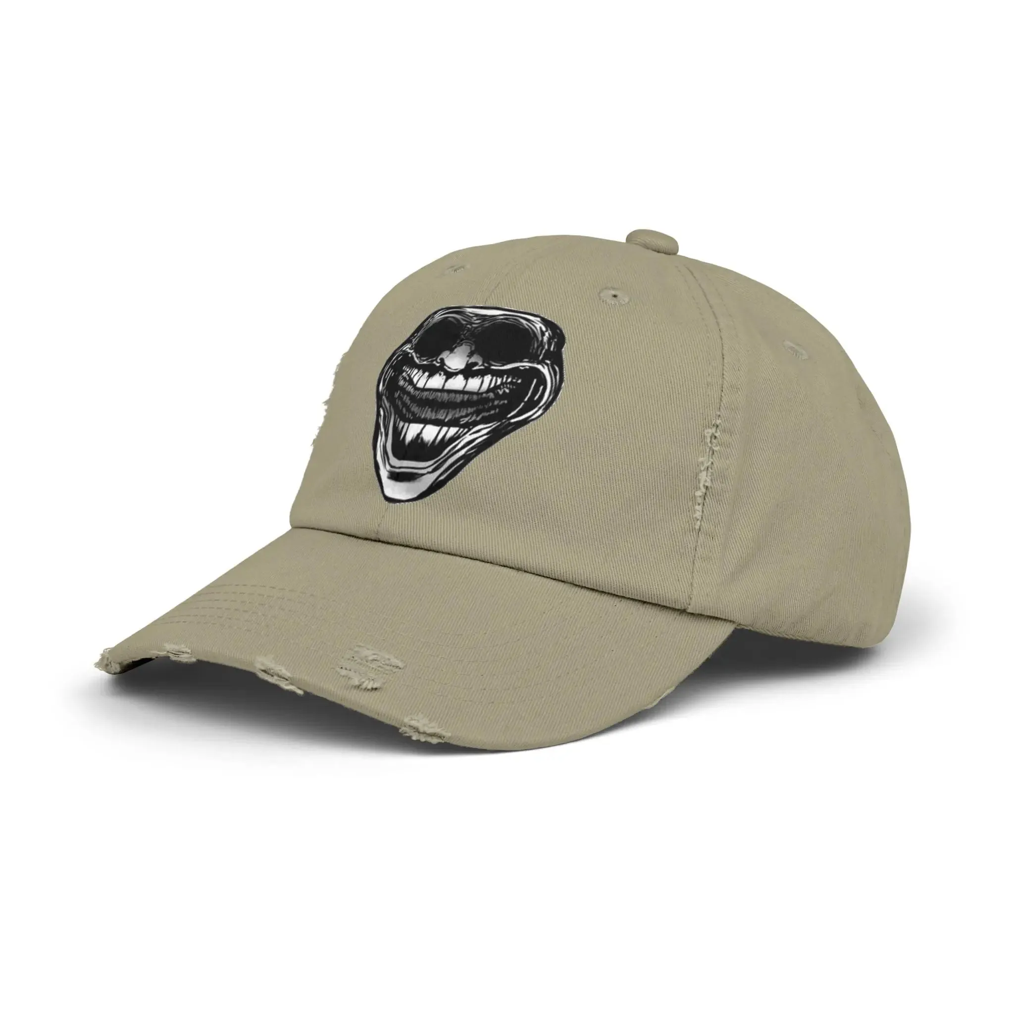 MEN'S AND WOMEN'S Distressed Cap with Grinning Joker Graphic - Perfect for Casual Wear and Halloween