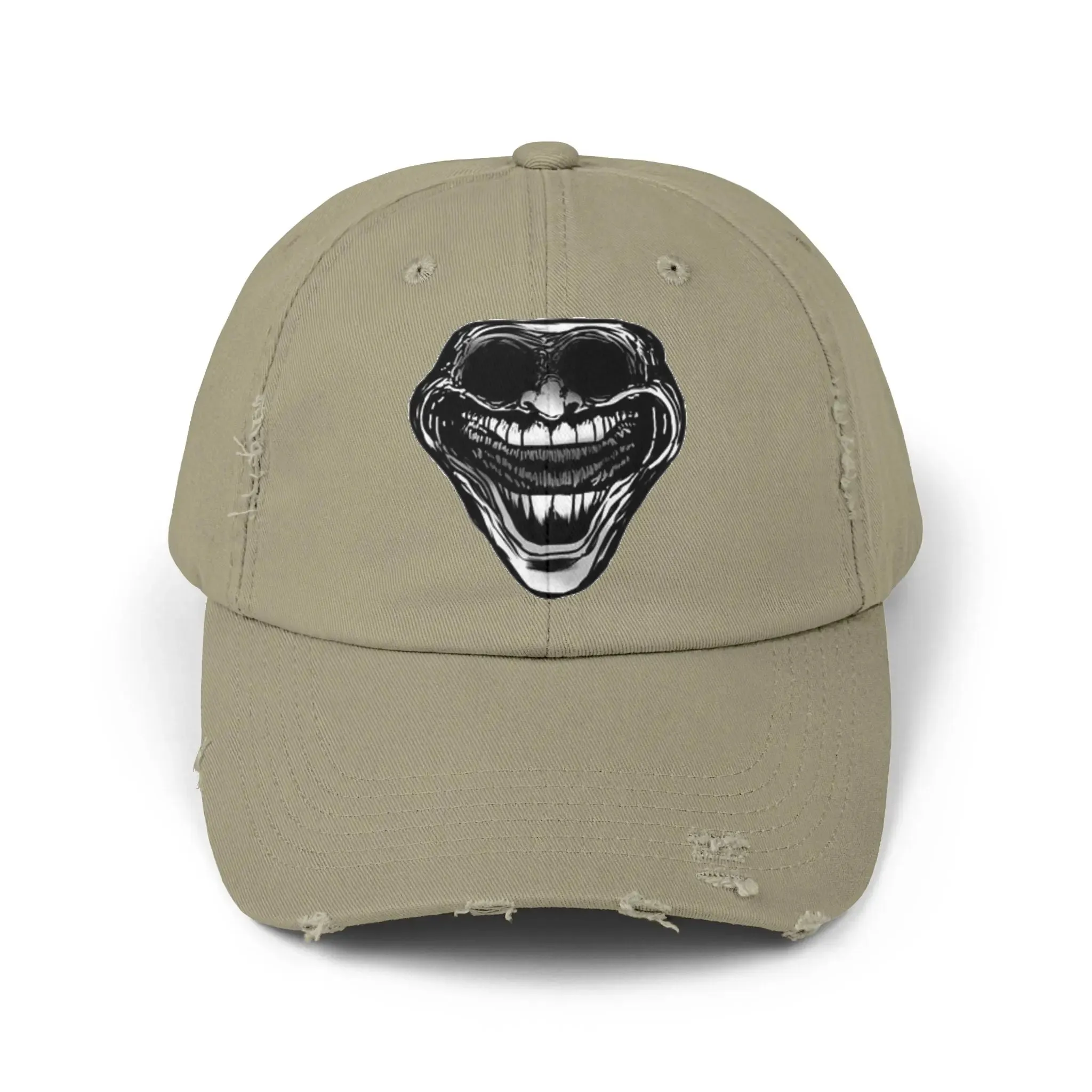 MEN'S AND WOMEN'S Distressed Cap with Grinning Joker Graphic - Perfect for Casual Wear and Halloween