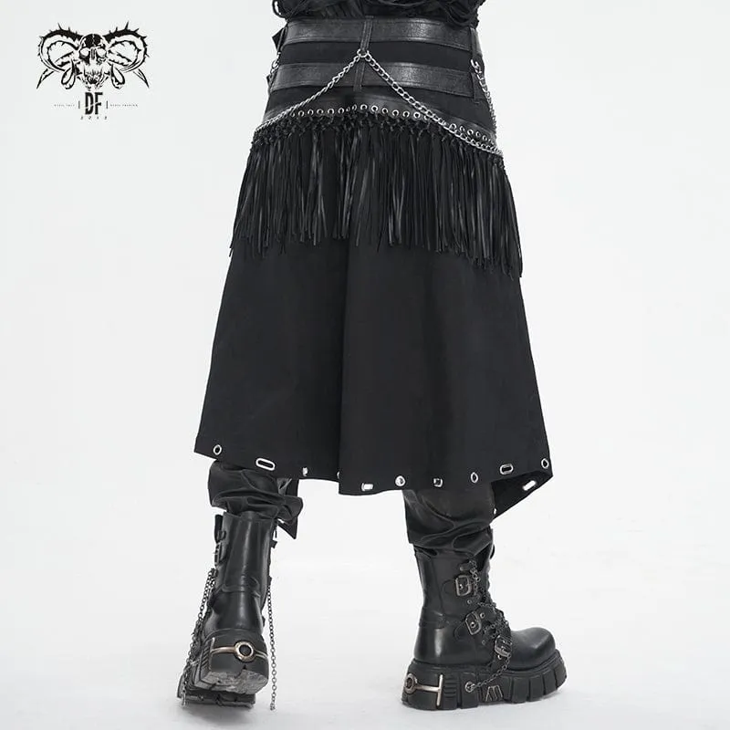 Men's Gothic Double-belt Tassels Kilt