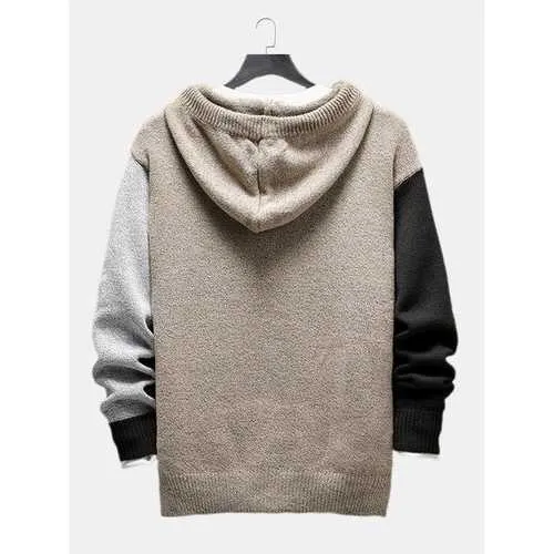 Mens Hit Color Hoodie Sweater