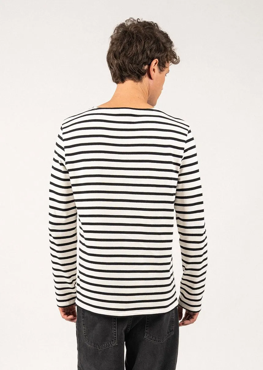 MERIDIEN MODERNE - Original Breton Shirt | Heavyweight Cotton | Unisex Fit (IVORY / BLACK)