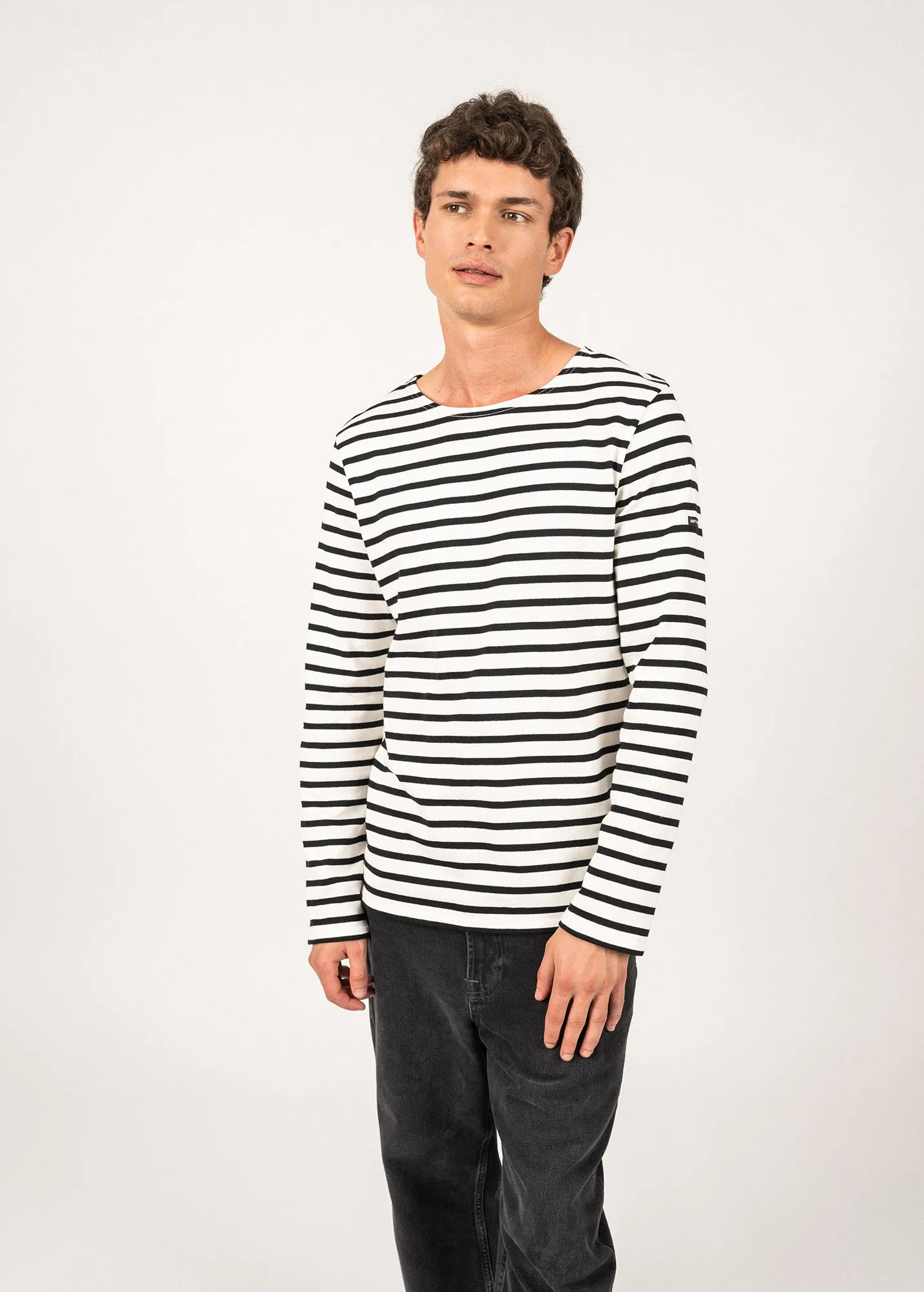 MERIDIEN MODERNE - Original Breton Shirt | Heavyweight Cotton | Unisex Fit (IVORY / BLACK)