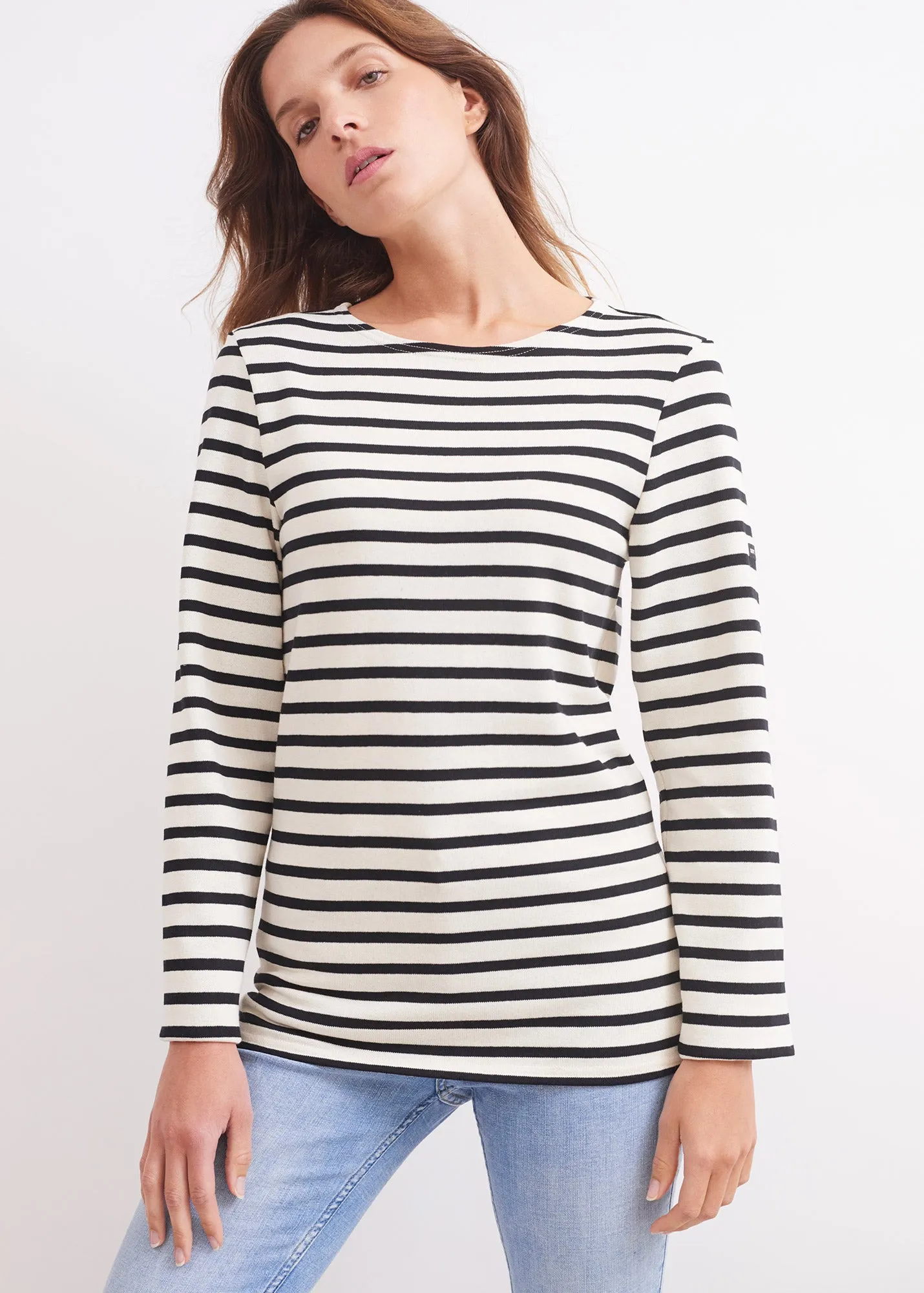 MERIDIEN MODERNE - Original Breton Shirt | Heavyweight Cotton | Unisex Fit (IVORY / BLACK)