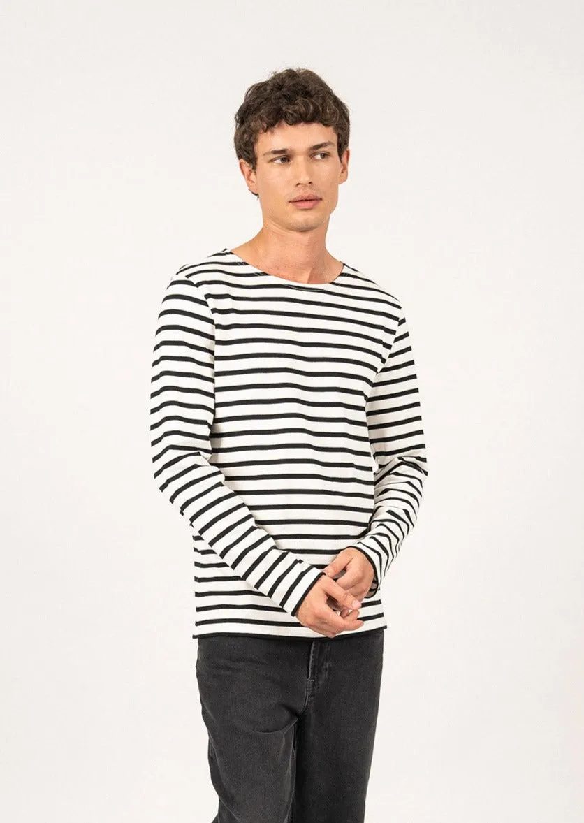 MERIDIEN MODERNE - Original Breton Shirt | Heavyweight Cotton | Unisex Fit (IVORY / BLACK)