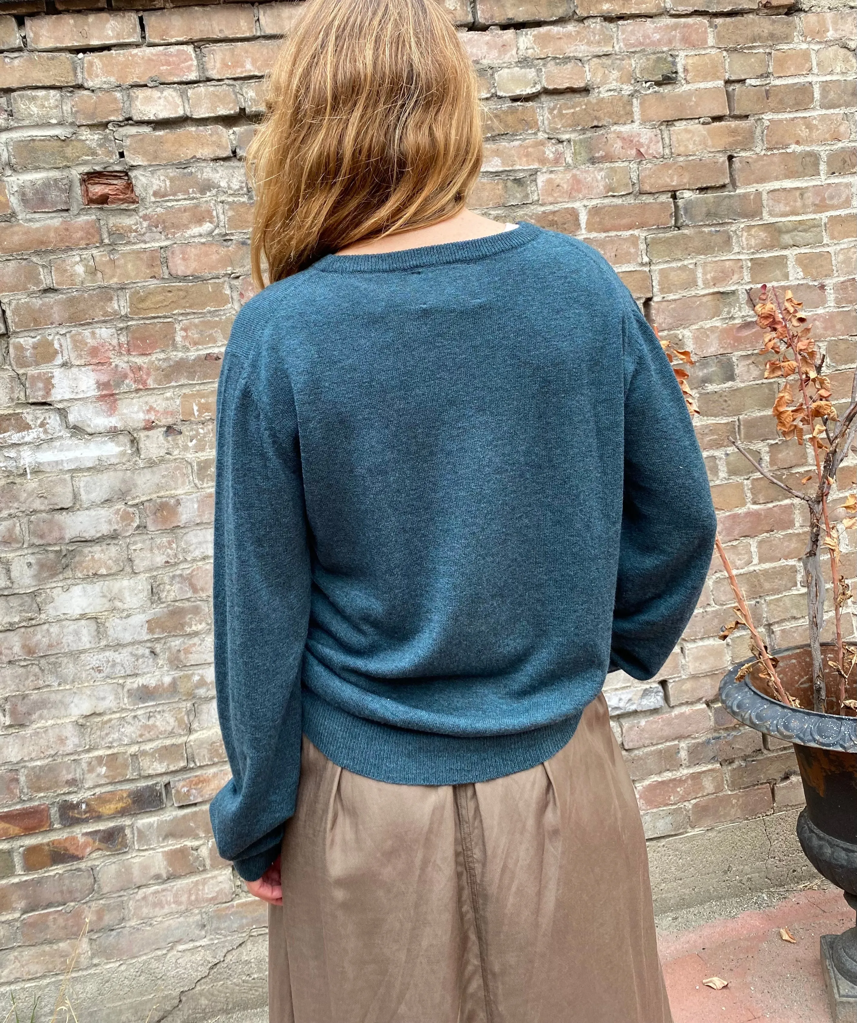 Merino Unisex Crew Sweater in Dragonfly Green