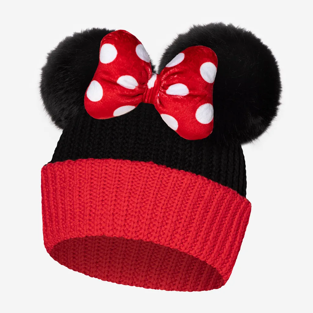 Minnie Mouse Kids Double Pom Beanie