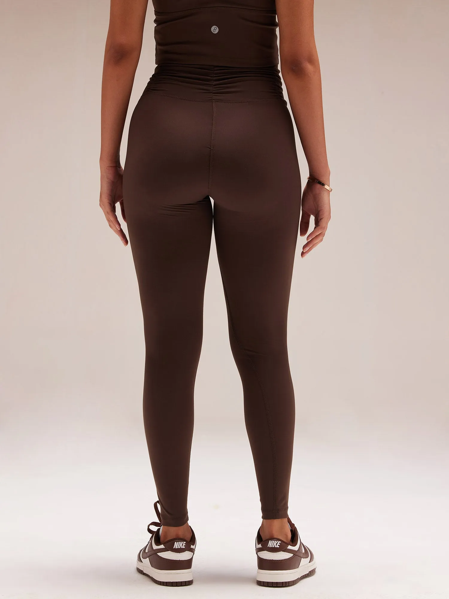 Mocha Ruched Waist Leggings