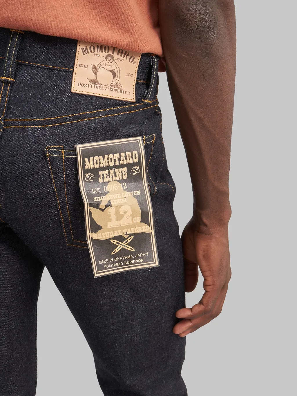 Momotaro 0605-12 12oz Natural Tapered Jeans