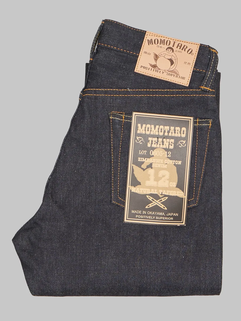 Momotaro 0605-12 12oz Natural Tapered Jeans