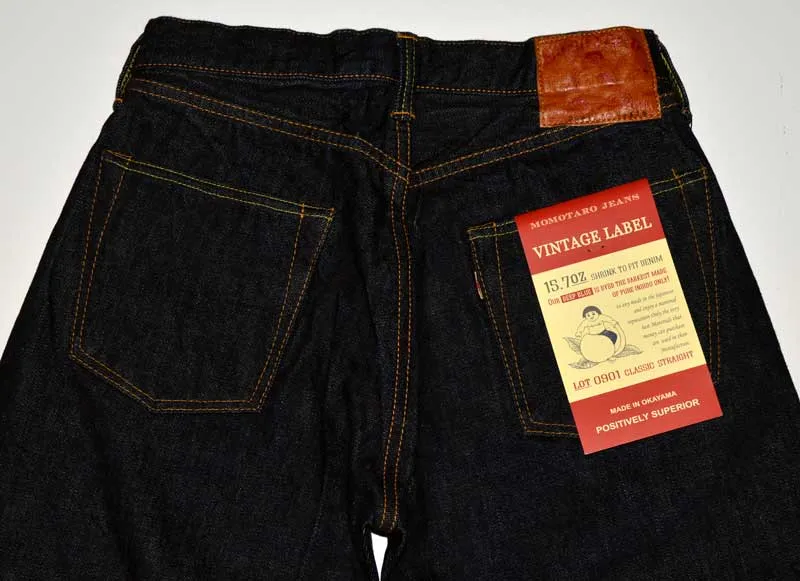 MOMOTARO JEANS "0901" VINRAGE LABEL 15.7oz Denim Classic Straight