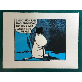 Moomin Art Print Lonely Life Blue