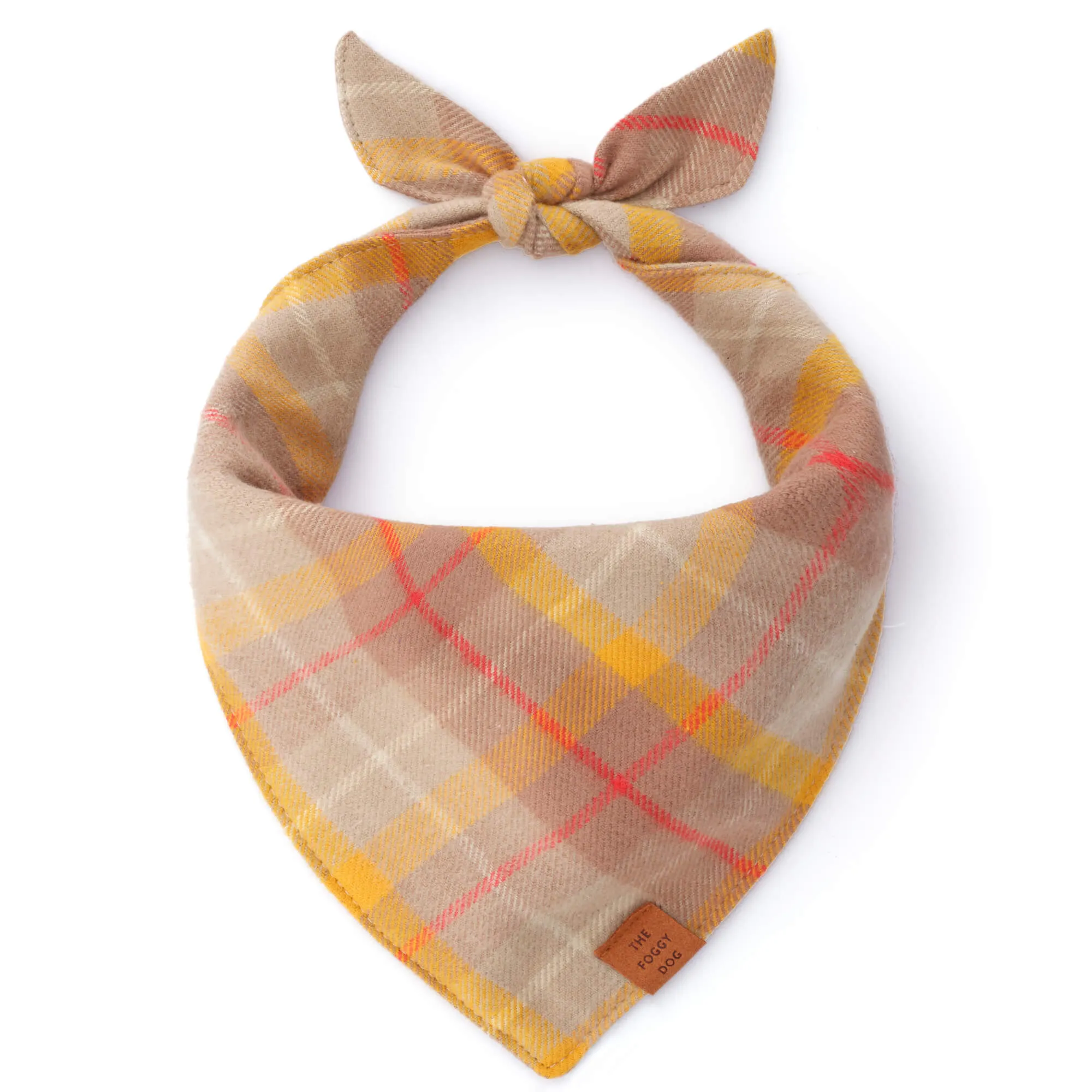 Mustard Plaid Flannel Dog Bandana