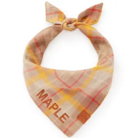 Mustard Plaid Flannel Dog Bandana