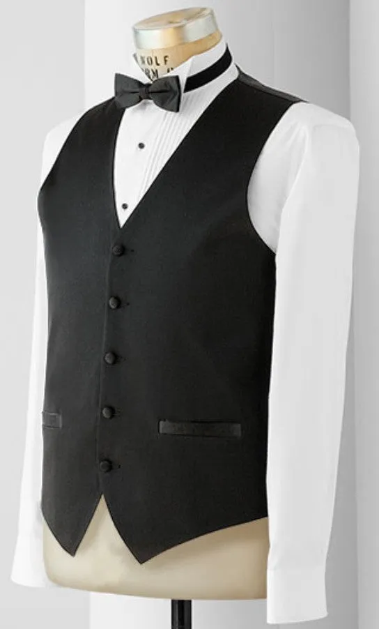 Neil Allyn Black Polysatin Tuxedo Vest Closeout