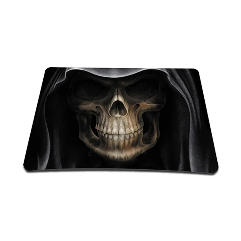 Notebook / Netbook Sleeve Carrying Case w/ Handle & Adjustable Shoulder Strap & Matching Skin & Mouse Pad – Hooded Dark Lord Skull