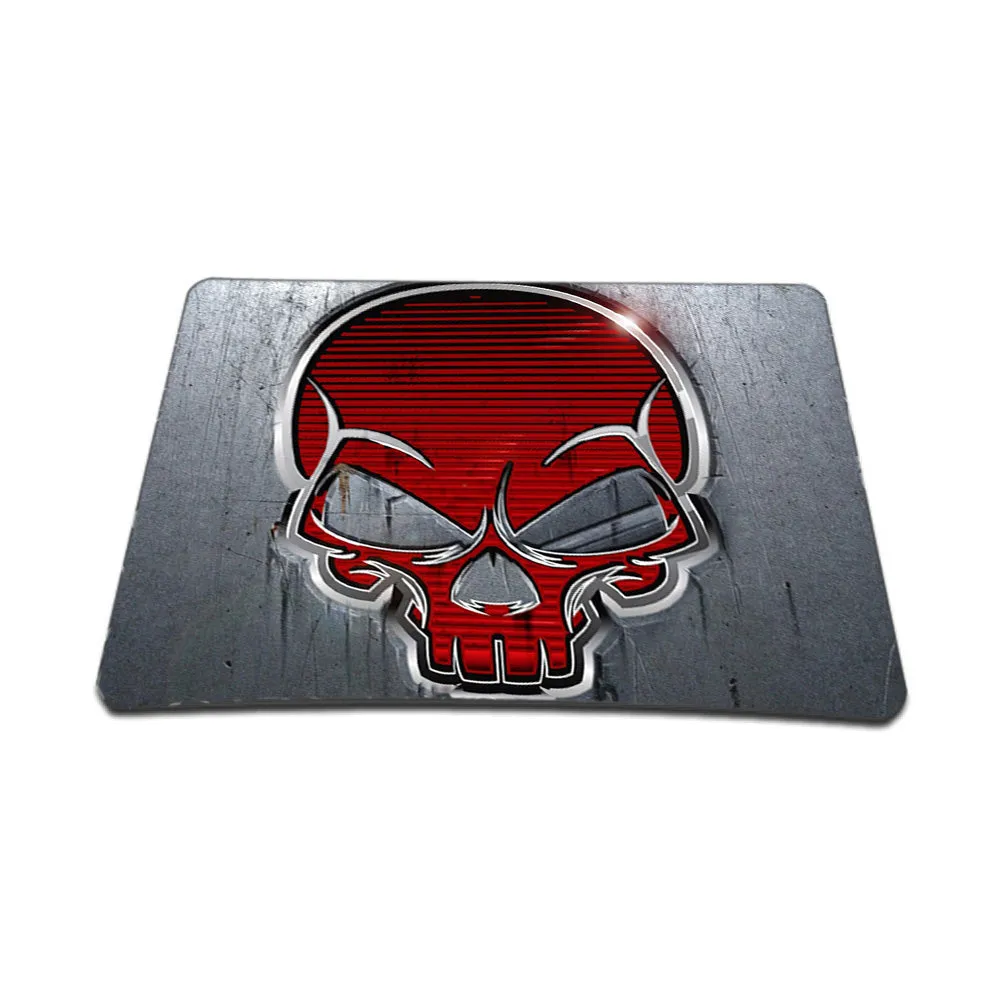 Notebook / Netbook Sleeve Carrying Case w/ Handle & Adjustable Shoulder Strap & Matching Skin & Mouse Pad – Silver Red Skull