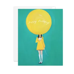 Nothing Is Happier Than A Yellow Balloon Birthday Card