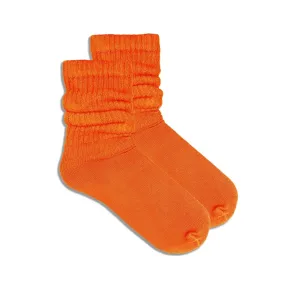 Orange Slouch Socks (Adult Medium - Women's Shoe Sizes 5-10)