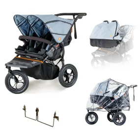 Out n About Nipper V5 Double Pushchair Twin Bundle - Rocksalt Grey