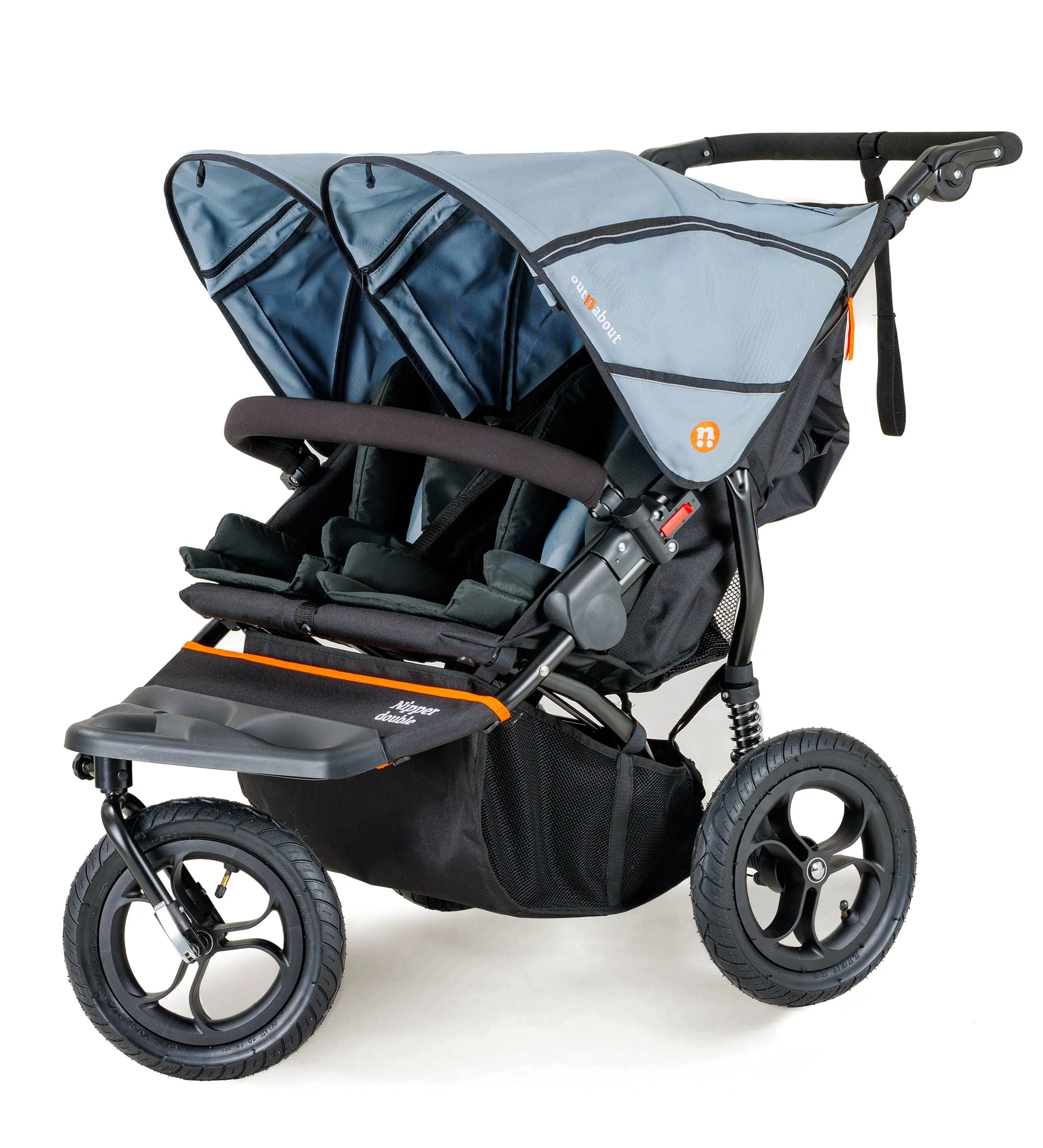 Out n About Nipper V5 Double Pushchair Twin Bundle - Rocksalt Grey